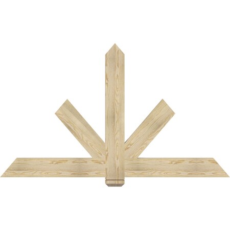 Ekena Millwork Kennewick Rough Sawn Timber Gable Bracket, Douglas Fir, 72"W x 42"H x 2"D x 6"F, 14/12 Pitch GBW072X42X0206KEN00RDF